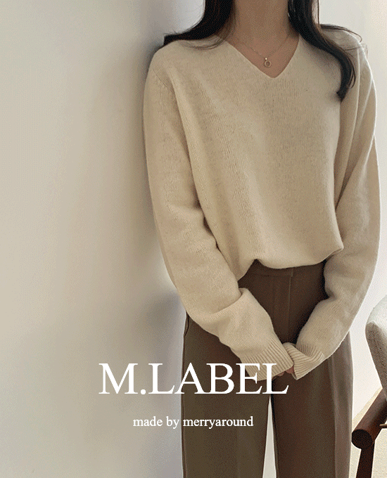 [M.LABEL] 뉴트럴 브이 홀가먼트 (knit)(캐시미어5%)(파인울80%)단독주문시 당일발송