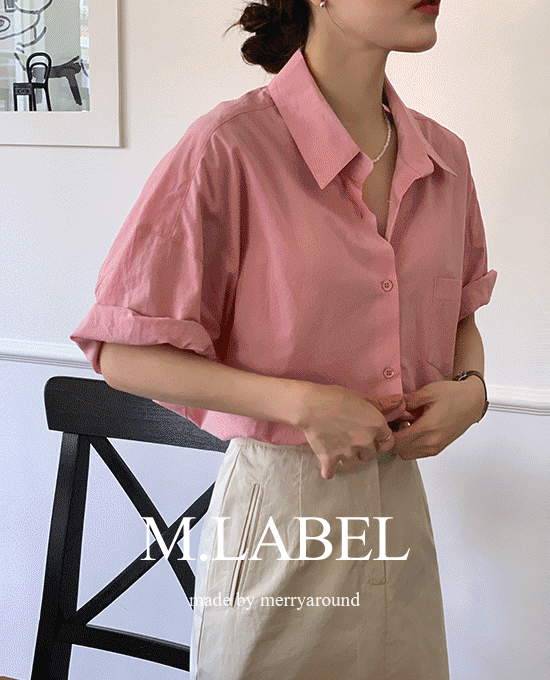 [M.LABEL] 썸머 하프 셔츠 (nb)베이지/ 스카이/ 퍼플 단독주문시 당일발송