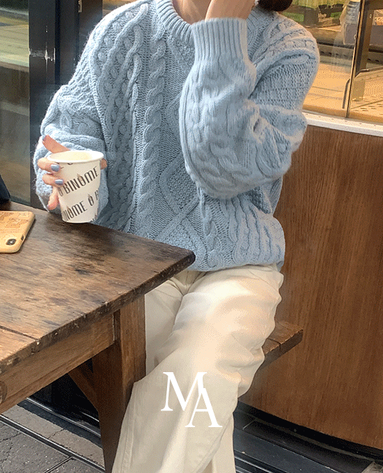 [M.LABEL] 루즈핏 피셔꽈배기 (knit)(램스울50%)*뉴 컬러 추가 ♡