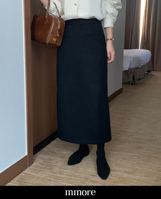 [11주년세일][mmore] pocket wool long skirt (wool 70%) *뉴 컬러 추가 ♡단독주문시 당일발송
