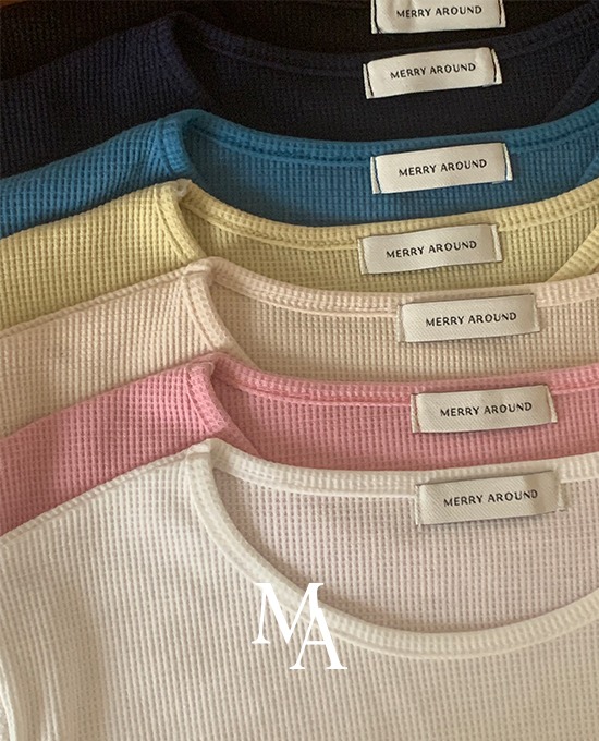 [구매1위티셔츠][M.LABEL] 썸머 와플 (tee)*뉴 컬러 추가 ♡블루/ 옐로우/ 크림/ 핑크 단독주문시 당일발송