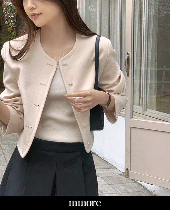 [11주년세일][당일발송][트위드맛집][mmore] kinder semi-crop tweed jacket