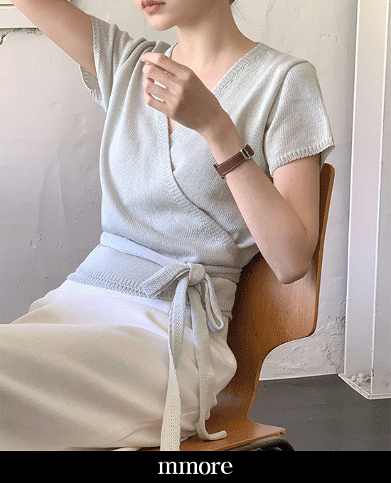 [신상할인][당일발송][mmore] summer linen wrap knit (linen15%)